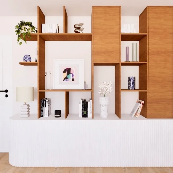 Bibliothèque sur mesure pour aménager la mezzanine d'une maison familiale dans les Yvelines